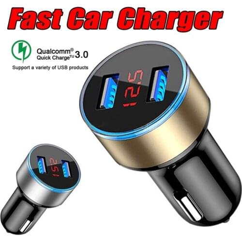 3.1A 5V Dual USB Car Charger Adapter Digital LED Voltage Phone Car-Charger For iPhone 7 8 XR Xs Max /Tablet