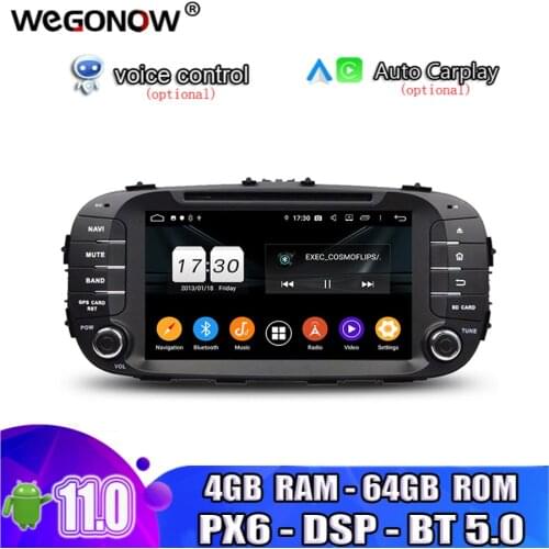 HD TDA7851 Android 10.0 Octa Core 4GB + 64GB Bluetooth 5.0 Wifi GPS Map Car DVD Player RDS Radio For kia SOUL 2014 2015 2016