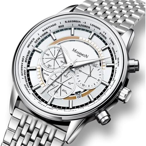 New Fashion Mens Watch Business Luxury Watch Men Waterproof Date Stainless Steel Chronograph Quartz Clock Male Reloj Hombre Saat