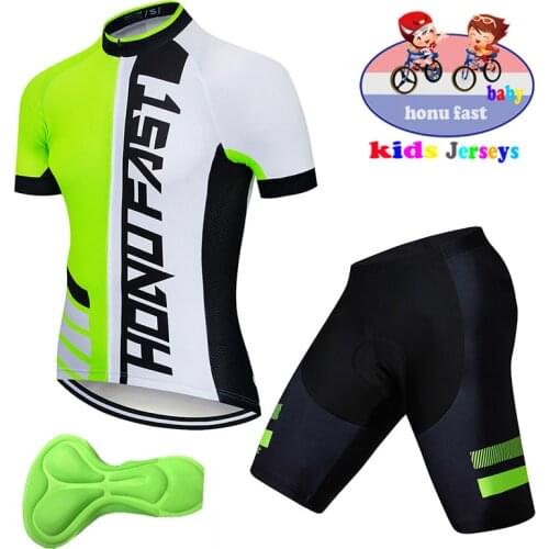 2022 Kids Cycling Jersey Sets Short Sleeve Jerseys Kids Bike Shorts Outdoor Road Boys MTB Cycling Clothing Cycling Kit