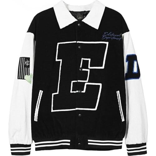 ERENEJIAN Mens Fashion Hip Hop Varsity Baseball Jackets With Embroidery Hi Street College Letterman Outerwear Clothing Tops