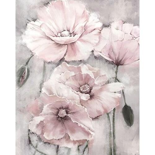 GATYZTORY DIY Painting By Numbers For Adults Pink Flower 60x75cm Picture By Numbers On Canvas Frameless Home Decor Unique Gift