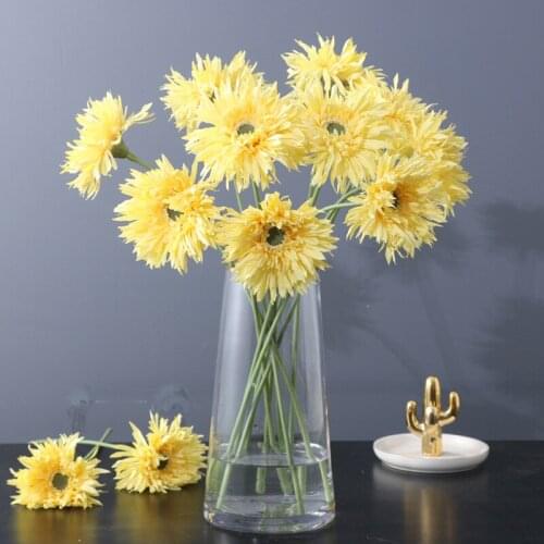 Simulation Single Branch Gerbera Long Pole Chrysanthemum Faux Flower for Living Room Decoration Photography Props Fake Flowers