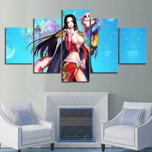 Picture Home Decoration One Piece 5 Pieces Japan Anime Canvas Modern Painting Wall Art Prints Poster Modular Frame Living Room