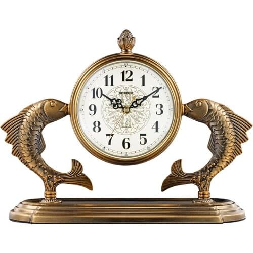 Chinese clocks living room large creative clock seat clock bedroom desktop ornaments metal copper plated