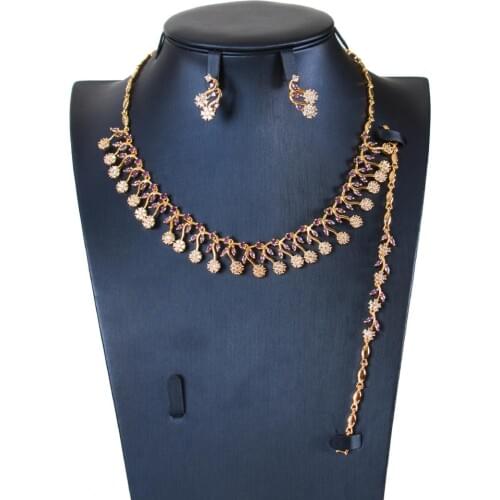 LAN PALACE new 5A cubic zirconia Necklace Earrings bracelet ring jewelry sets for women anniversary party wedding free shipping