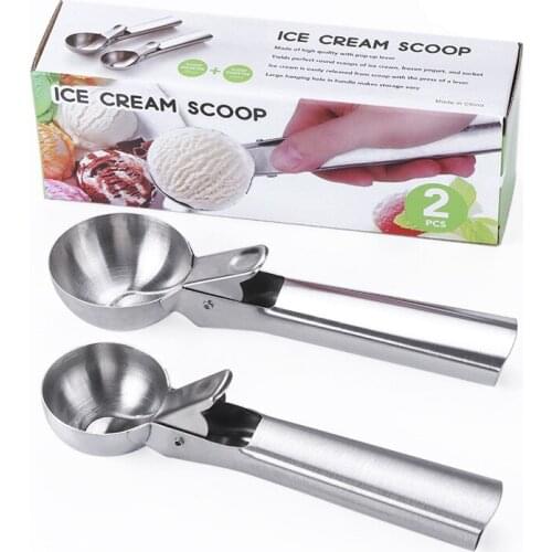 Stainless Steel Ice Cream Scoop Tool cookie scoop Icecream Spoon Kitchen Gadgets Sticks Mashed Potatoes Watermelon Fruit Spoon