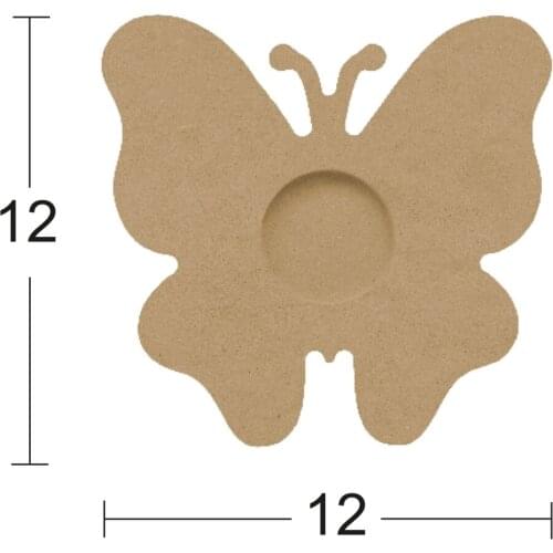 M06 Butterfly T-Light Candle Holder, Hobby Wood Painting Mdf Candle Holder