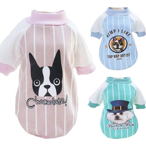 Cute Printed Dog Baseball Jacket Winter Warm Cotton Pet Clothes for Small Dogs Chihuahua Yorkshire Coats Puppy Dog Pets Clothing