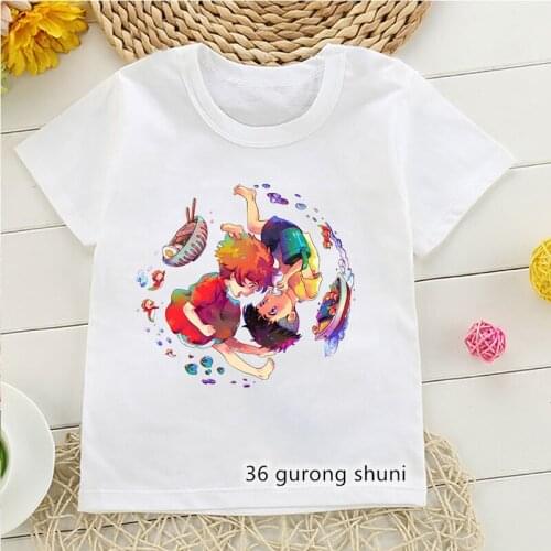 Kawaii girls t-shirts cute Ponyo cartoon print girl clothes summer casual boys t shirts white pink shortsleeved highquality tops