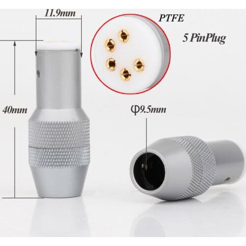 Monosaudio DI90 Hi fi 5 Pin Turntable Female DIN plug Gold Plated Right Angled tonearm connector Vinyl Connector