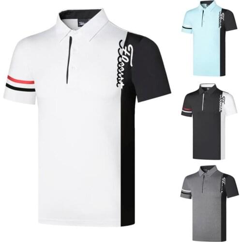 2021 Mens Golf Shirt Summer Sports Golf Apparel Short Sleeve T-shirt Quick Dry Breathable Polo Shirts for Men Golf Wear