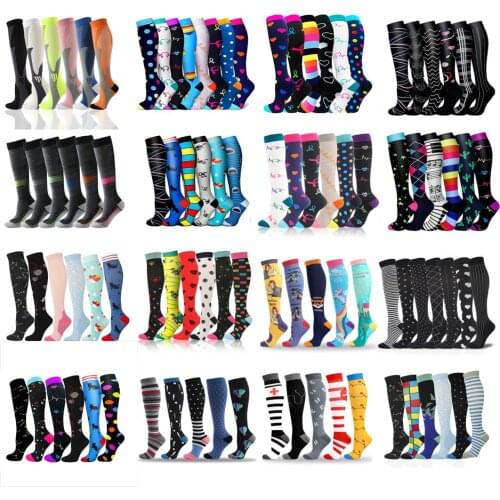 Men Women Compression Socks Wholesale Soccer Sports Socks Pack Unisex Outdoor Running Cycling Long Pressure Stockings High