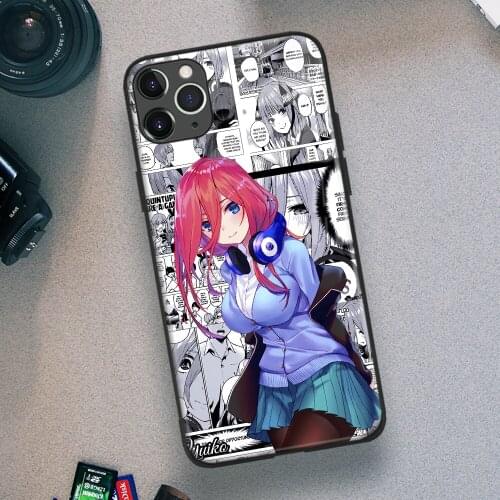 Miku Nakano 5Toubun No Hanayome Anime Soft TPU Glass Phone Case for IPhone SE 6s 7 8 Plus X Xr Xs 11 12 Mini Pro Max Samsung