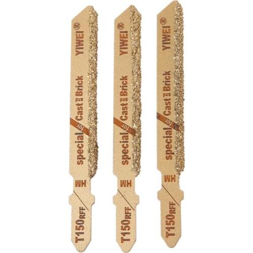 RipengPI Reciprocating Saw Blade, 3pcs 3\" T150 Carbide Grain 50 Grit T-Shank Jigsaw Blades Ceramic Tile Cutting Tool New