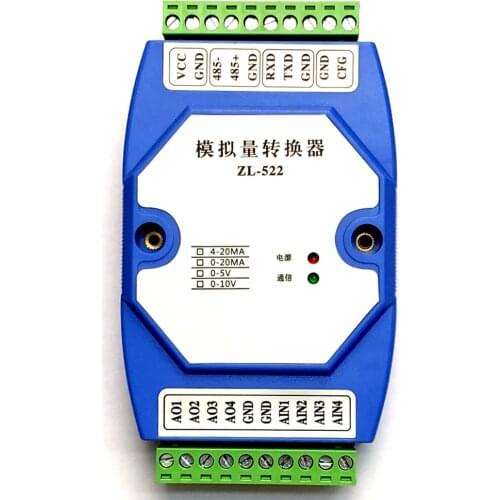 Rs232 /rs485 Serial Port Change 4 Road Simulation Amount Output Electric Current 4 -20ma Output 0-10v Output