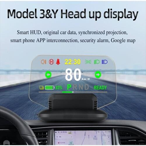 HUD Smart Gadgets Indicator Light Speedometer Head Up Display GPS Navigation Projector Diagnostic Tools for Tesla Model3&Y