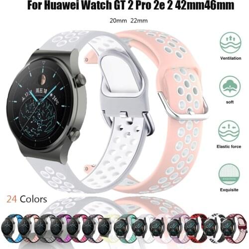 20mm 22mm Bands For Huawei Watch GT 2 Pro/GT 2e Strap Silicone Watchbands for Huawei Watch GT 2 42mm 46mm Bracelets Wristbelts
