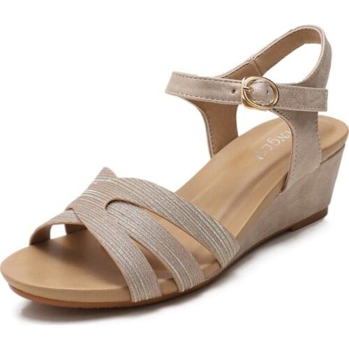 Summer Vintage Women Gladiator Heels Sandals Fashion Boho Ankle Strap Comfortable Sandals Open Toe Slides Party shoes For Woman