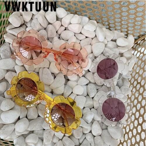 VWKTUUN Round Sunglasses Boys Girls UV400 Goggles Flower Sun glasses Children Colorful Cute Childs Sunglasses