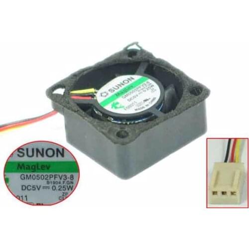 SUNON GM0502PFV3-8 B1904.F.GN DC 5V 0.25A 25x25x10mm 3-Wire Server Cooling Fan