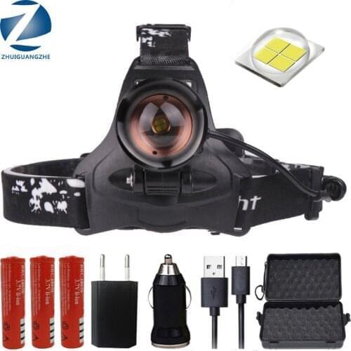 CREE XLamp XHP70 LED Headlamp Powerful Headlight Zoom Lens 18650 Rechargeable Battery Head Flashlight Lamp Torch For Fishing Z35