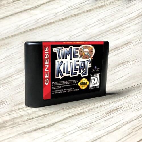 Time Killers - USA Label Flashkit MD Electroless Gold PCB Card for Sega Genesis Megadrive Video Game Console