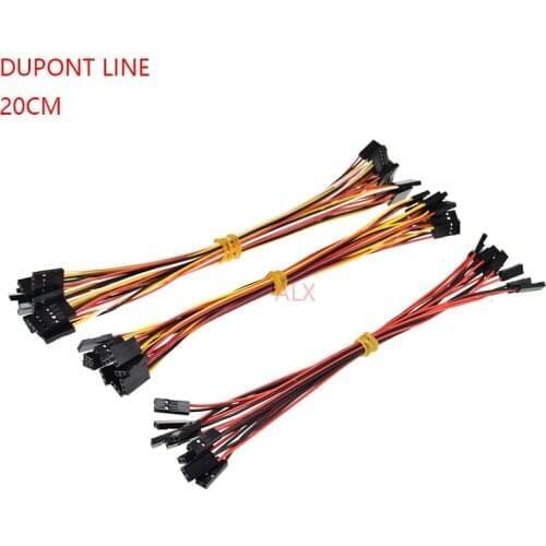 10PCS 20CM double head DUPONT LINE DUPONT connector plug with cable jumper wire 2.54MM PITCH 2/3/4/5/6/7/8/9/10 PIN 2P/3P/4P/5P