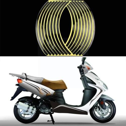 12inch Car Wheel Hub Tire Stickers Strips Fashion Motorcycle Reflective Color 8 Modified Stickers Rim Can Choose X5L9