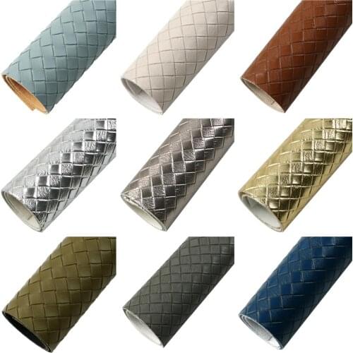 20*33cm Weaved Solid Color Faux Synthetic Leather Sheets For Hair Bows Handbag Earrings DIY Party Decor Vinyl Material