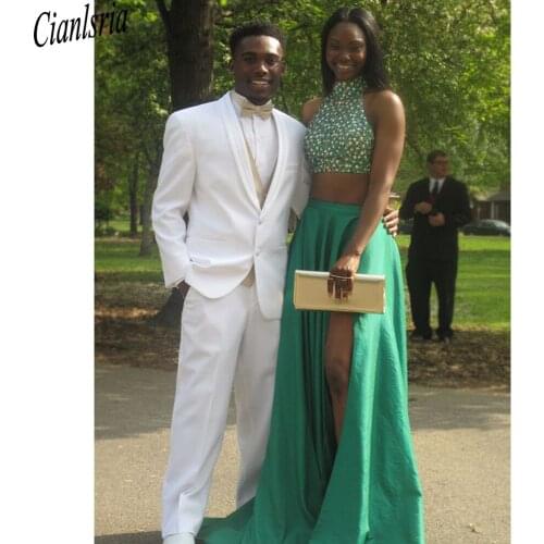 2021 White Formal Tuxedos Beach Slim Fit Business Suits Mens Wedding Prom Party Outfit (Jacket+Pants)