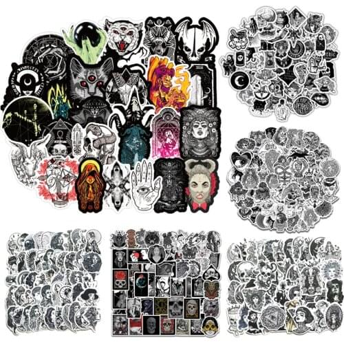 50PCS Gothic Style Horror Devil Witch Graffiti Stickers DIY Car Skateboard Travel Luggage Guitar Laptop Cool Decal Stickers F3