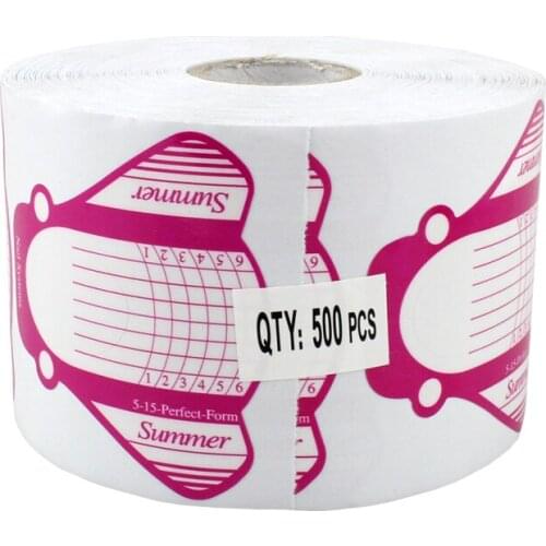 500Pcs/Roll Nail Form For Acrylic UV Gel Tip Nails Extension Guide French Self-Adhesive Forms Stickers DIY Tools