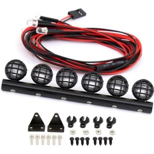 6Pcs Spotlight RC Car lamp Parts for WPL Naughty Dragon 1:18/1:24 Rc Crawler Car DIY Upgrade Accessories