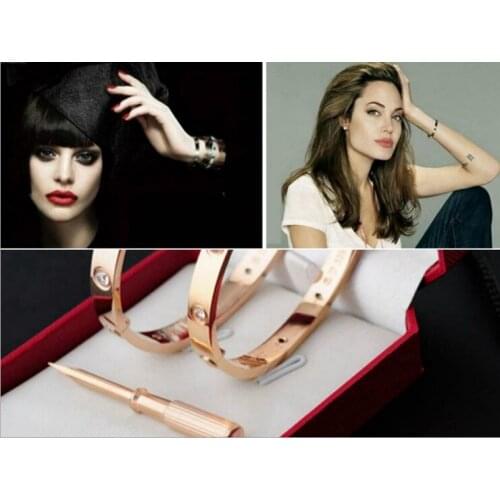 Love Bangle Titanium Steel Rose Color high Quality Bracelet Jewelry drop shipping