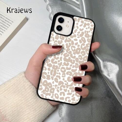 Krajews Leopard Print coque Phone Case for iPhone 12 mini 5 6S 7 8 PLUS X XS XR 11 PRO MAX SE 2020 Back Cover Funda Shell