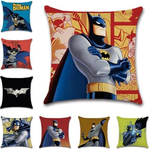 Cartoon Superhero Printed Superhero Cushion Cover Decorative Home Throw sofa chair seat Friend Bedroom Kids Gift Pillowcase