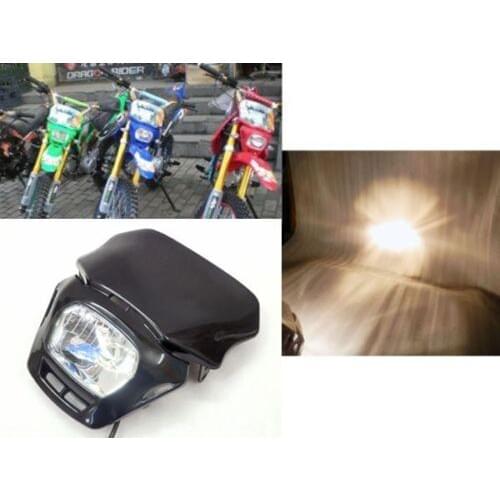 Black 35W Off Road Dual Sport Dirt Bike Enduro Black Motorcycle Headlight for Honda CRF Free Shipping