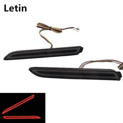 Smoke black!! For Toyota Wish Sienna Camry Verso harrier dynamic flow sequential bumper light Reflector LED Tail Brake lamp