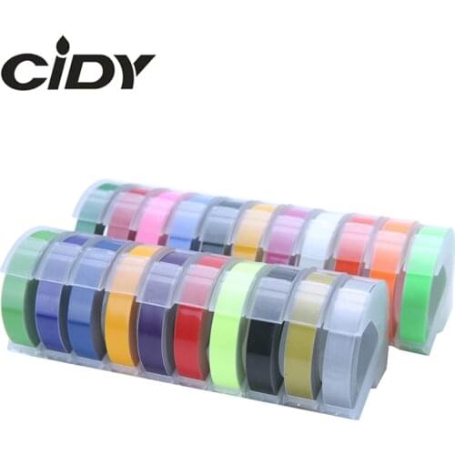 CIDY 2pcs 9MM 6MM 12MM Dymo 3D Plastic Embossing Tape for Embossing Label Maker PVC LABEL DYMO M1011 1610 1595 1540 Motex E101