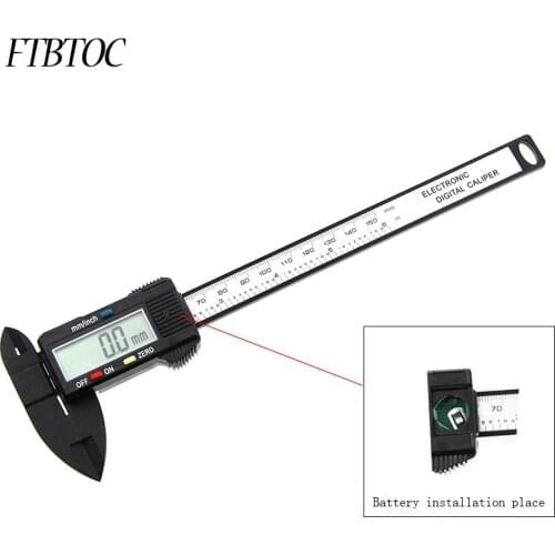 FTBTOC New Arrival 150mm 6 Inch LCD Digital Electronic Carbon Fiber Vernier Caliper Gauge Micrometer Measuring Tool
