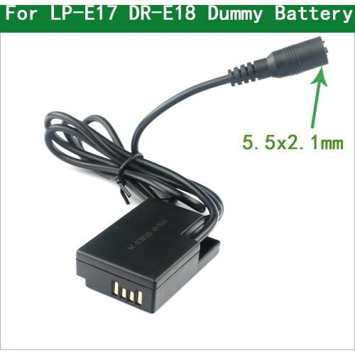 DR-E18 DC Coupler LP-E17 Dummy Battery Fit Power for Canon EOS 77D 200D II 250D 750D 760D 800D 850D 8000D 9000D RP