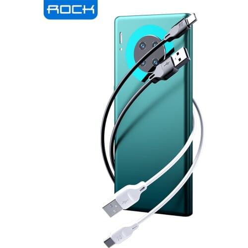 ROCK USB Type C Cable for Huawei P40 Pro Fast Charging Lightning Data Cable for iPhone 11 SE USB Micro Cable for Xiaomi Redmi