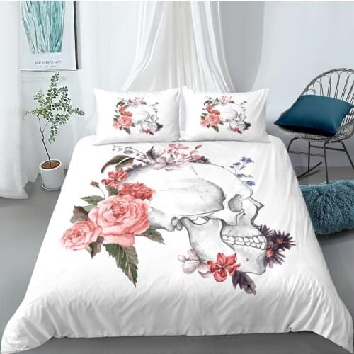3D Design Duvet Cover Sets Bedding Sets Quilt Covers Pillow Cases King Queen Full Double Size Flowers Skull Custom Bedding sets
