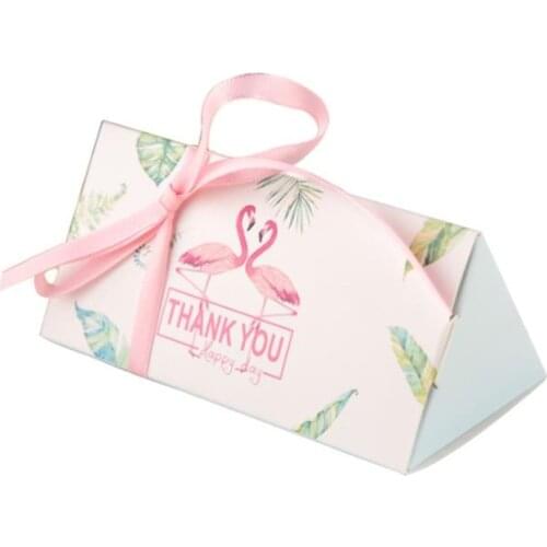 Creative Gift Candy Box Marble European Wedding Wedding Candy Pack Carton Flamingo Small Fresh Gift Box 50pcs