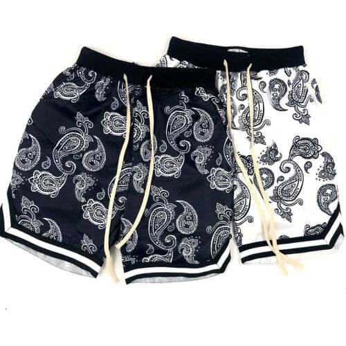 2021 Harajuku Streetwear Shorts men Bandana Pattern Fashion Summer Shorts Hip Hop Casual Bottoms Elastic Wais man Casual pants