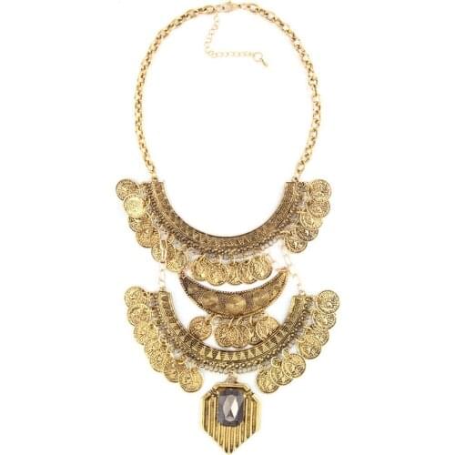 Fashion Women Coin Pendant Necklace Chain Vintage Necklace Statement Necklace new arrival Wedding Accessories