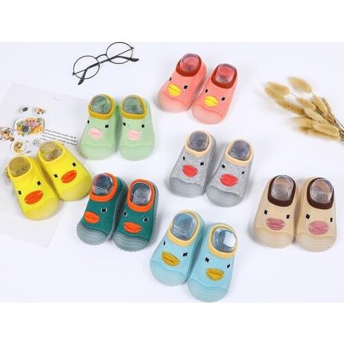 Baby Toddler Shoes Non-Slip Floor Anti-Off Foot Home Socks Duck 5Size 7Colors TeDing