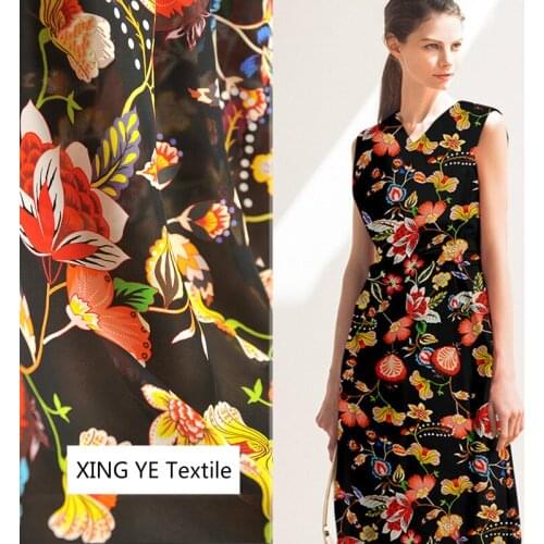 Organic Silk Double Joe Fabric for Sewing Cloth Dress Female Good Wrinkle Resistance Natural Anti-wrinkle by the Meter