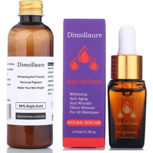 Dimollaure 30g pure Kojic Acid whitening cream+Kojic Acid serum Wrinkle removal Freckle melasma Acne scar pigmentt melanin cream